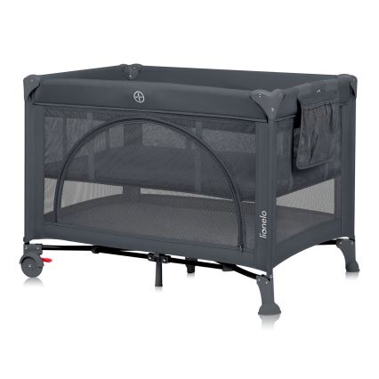 Lionelo - Παιδικό ταξιδιωτικό κρεβατάκι LAURA Γκρι Μπετόν