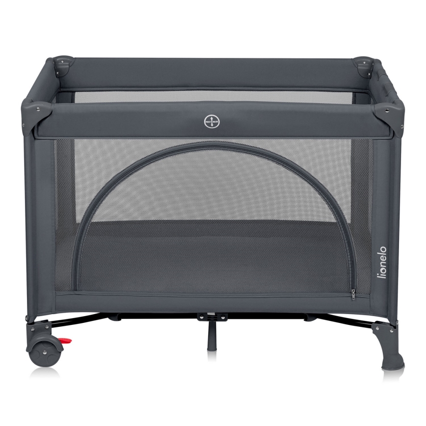 Lionelo - Παιδικό ταξιδιωτικό κρεβατάκι LAURA Γκρι Μπετόν
