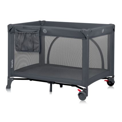 Lionelo - Παιδικό ταξιδιωτικό κρεβατάκι LAURA Γκρι Μπετόν