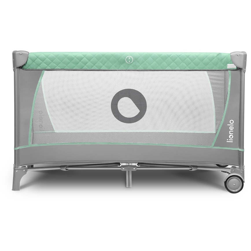 Lionelo - Παιδικό ταξιδιωτικό παρκοκρέβατο FLOWER Τιρκουάζ