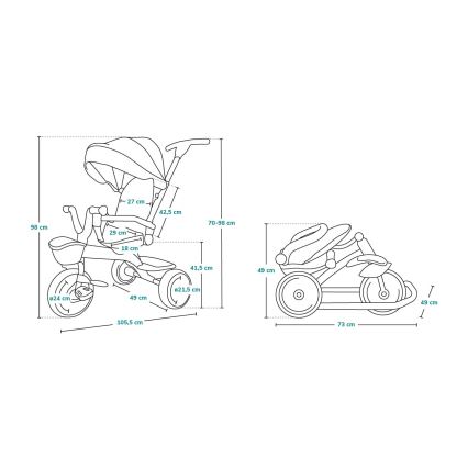 Lionelo - Παιδικό τρίκυκλο ποδήλατο TRIS γκρι