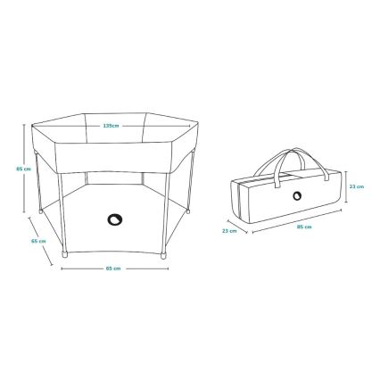 Lionelo - Παρκοκρέβατο ROEL σκούρο μπλε