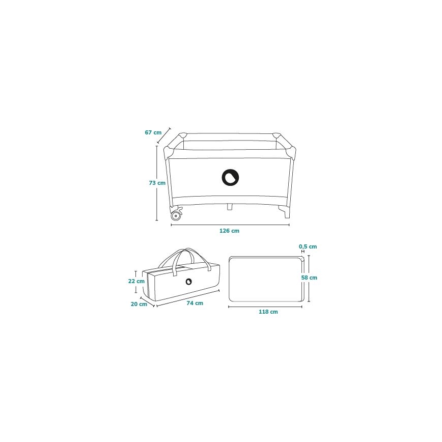 Lionelo - Παρκοκρέβατο STEFI σκούρο μπλε