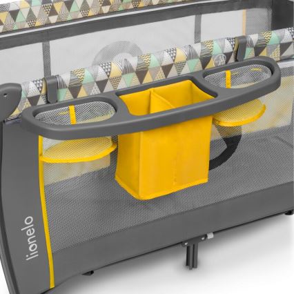 Lionelo - Παρκοκρέβατο SVEN PLUS γκρι/κίτρινο