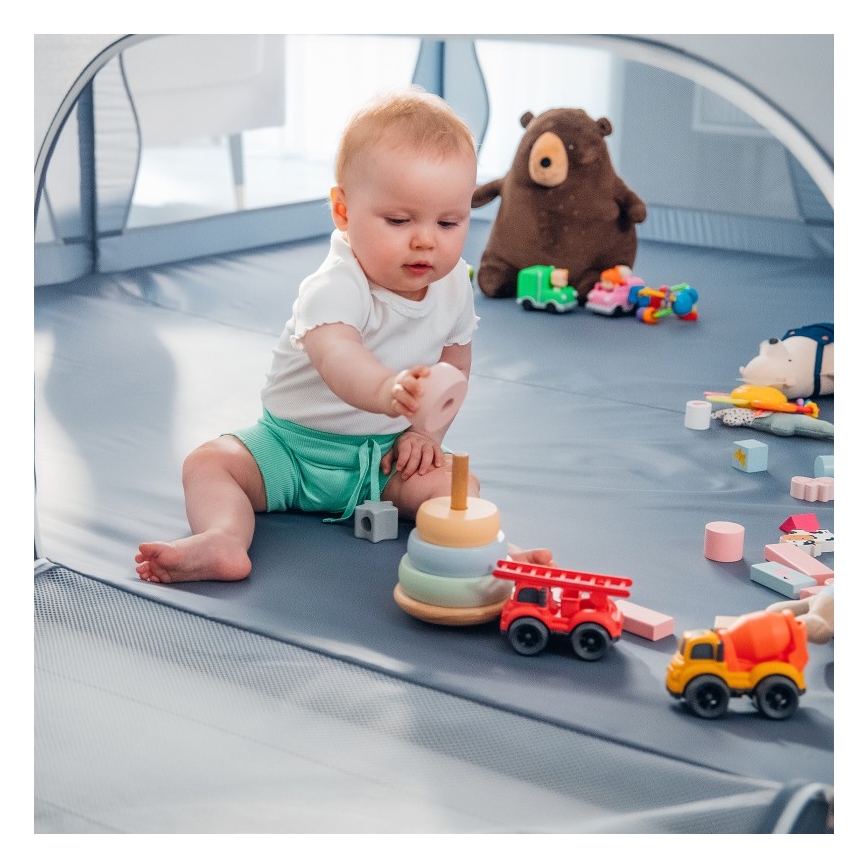 Lionelo - Παρκοκρέβατο WILLOW XL γκρι