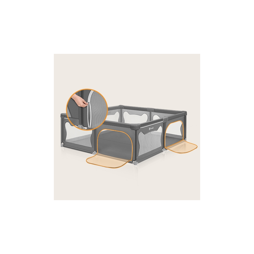 Lionelo - Παρκοκρέβατο WILLOW XL γκρι