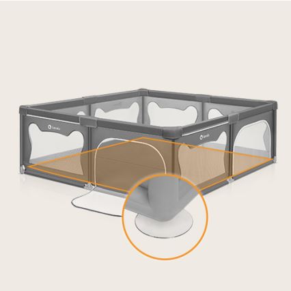 Lionelo - Παρκοκρέβατο WILLOW XL γκρι