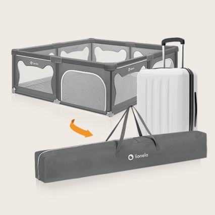 Lionelo - Παρκοκρέβατο WILLOW XL γκρι