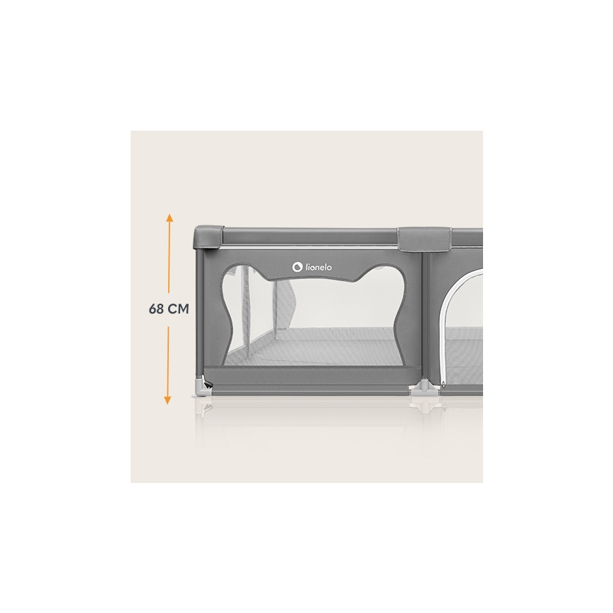 Lionelo - Παρκοκρέβατο WILLOW XL γκρι