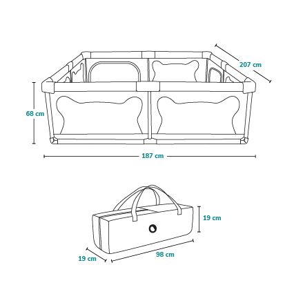 Lionelo - Παρκοκρέβατο WILLOW XL μπεζ