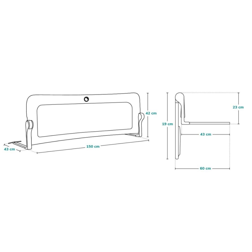 Lionelo - Προστατευτική μπάρα κρεβατιού EVA μπεζ
