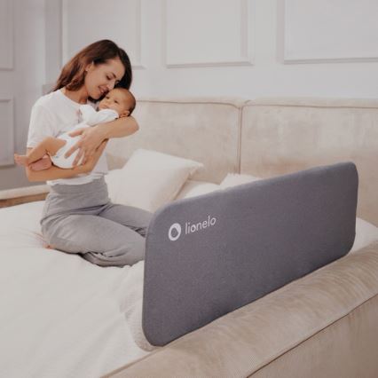 Lionelo - Προστατευτική μπάρα κρεβατιού LORA σε σκούρο γκρι