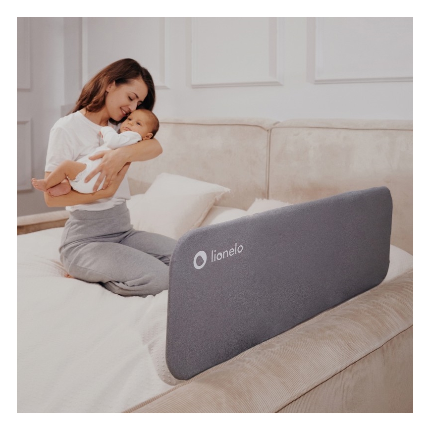 Lionelo - Προστατευτική μπάρα κρεβατιού LORA σε σκούρο γκρι