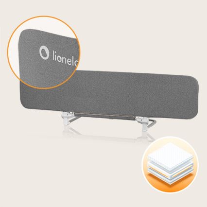 Lionelo - Προστατευτικό κάγκελο κρεβατιού LORA XL σε σκούρο γκρι