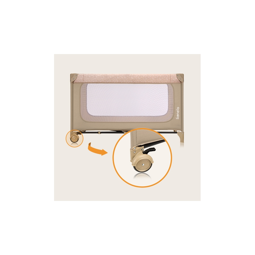 Lionelo - Πτυσσόμενη ταξιδιωτική κούνια JASMIN EASY FOLD Μπεζ Άμμος