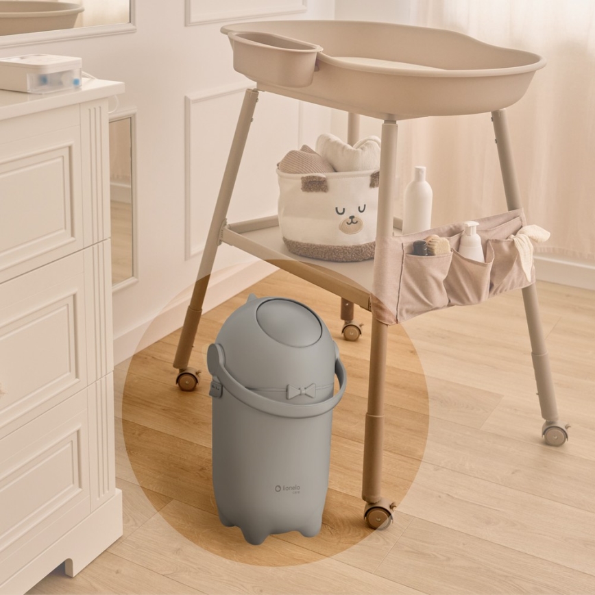 Lionelo - PUREBIN Κάδος για πάνες 10 l, Γκρι