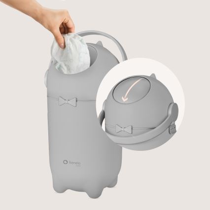 Lionelo - PUREBIN Κάδος για πάνες 10 l, Γκρι