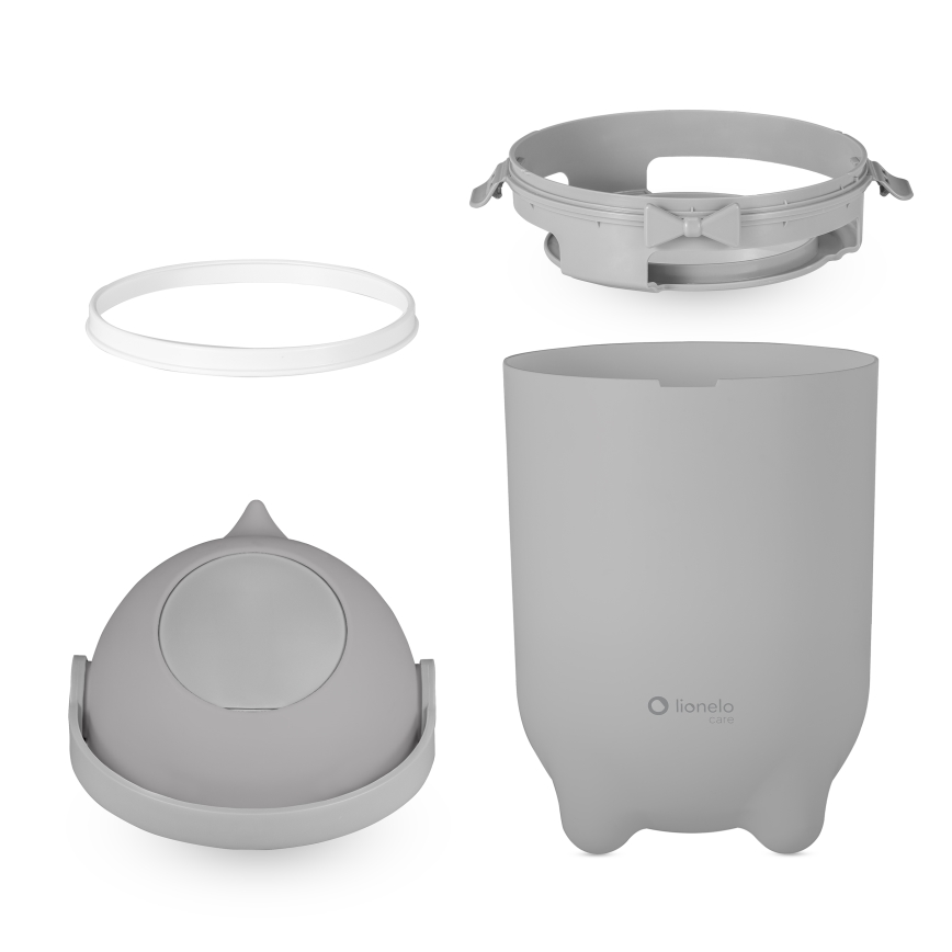 Lionelo - PUREBIN Κάδος για πάνες 10 l, Γκρι
