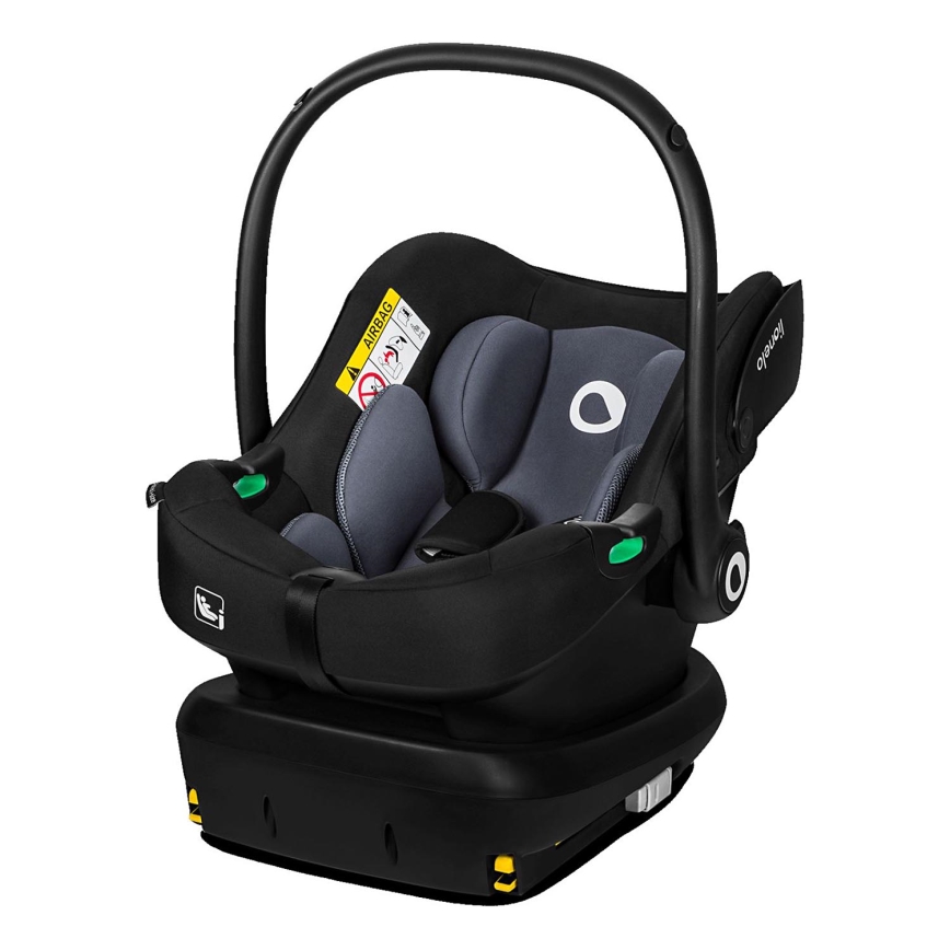 Lionelo - Περιστρεφόμενο κάθισμα αυτοκινήτου με βάση ASTRID SET i-Size 40-87 cm Μαύρο Γκρι