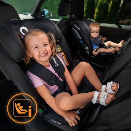 Lionelo - Περιστρεφόμενο κάθισμα αυτοκινήτου με βάση BASTIAAN i-Size 40-150 cm Μαύρο Carbon