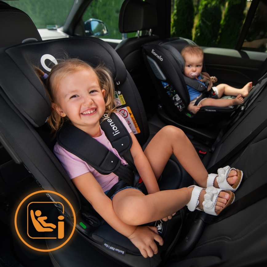 Lionelo - Περιστρεφόμενο κάθισμα αυτοκινήτου με βάση BASTIAAN i-Size 40-150 cm Μαύρο Carbon