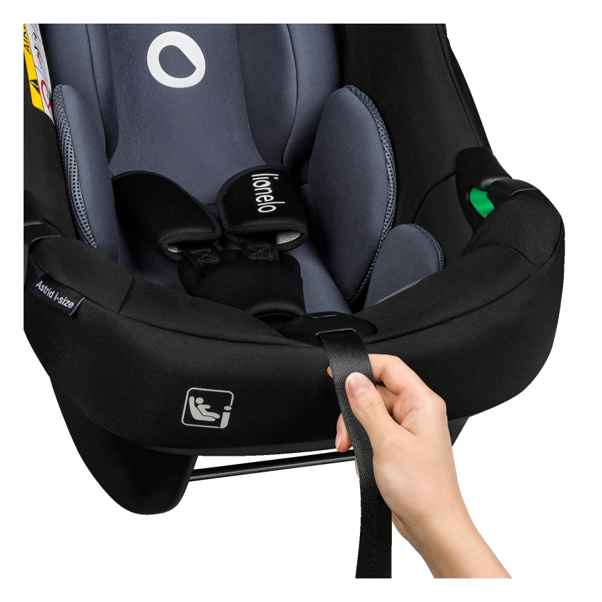 Lionelo - Περιστρεφόμενο παιδικό κάθισμα αυτοκινήτου με βάση ASTRID SET i-Size 40-87 cm Μαύρο Γκρι