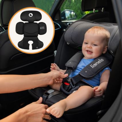 Lionelo - Περιστρεφόμενο παιδικό κάθισμα αυτοκινήτου με βάση BASTIAAN i-Size 40-150 cm Μαύρο Carbon