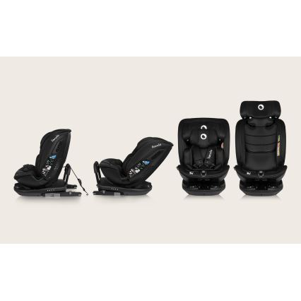 Lionelo - Περιστρεφόμενο παιδικό κάθισμα αυτοκινήτου με βάση BASTIAAN i-Size 40-150 cm Μαύρο Carbon