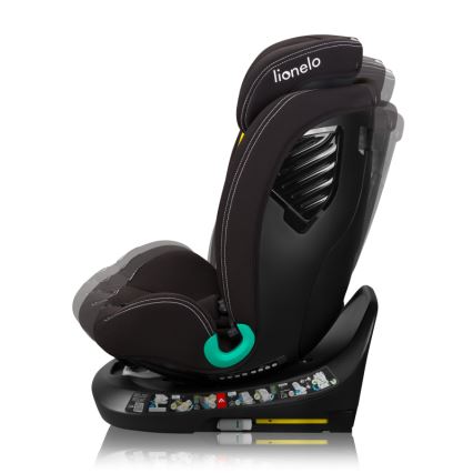 Lionelo - Περιστρεφόμενο παιδικό κάθισμα αυτοκινήτου με βάση BASTIAAN ONE i-Size 40-150 cm Μαύρο Carbon