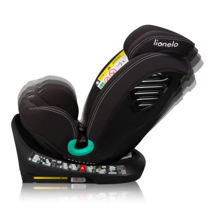 Lionelo - Περιστρεφόμενο παιδικό κάθισμα αυτοκινήτου με βάση BASTIAAN ONE i-Size 40-150 cm Μαύρο Carbon