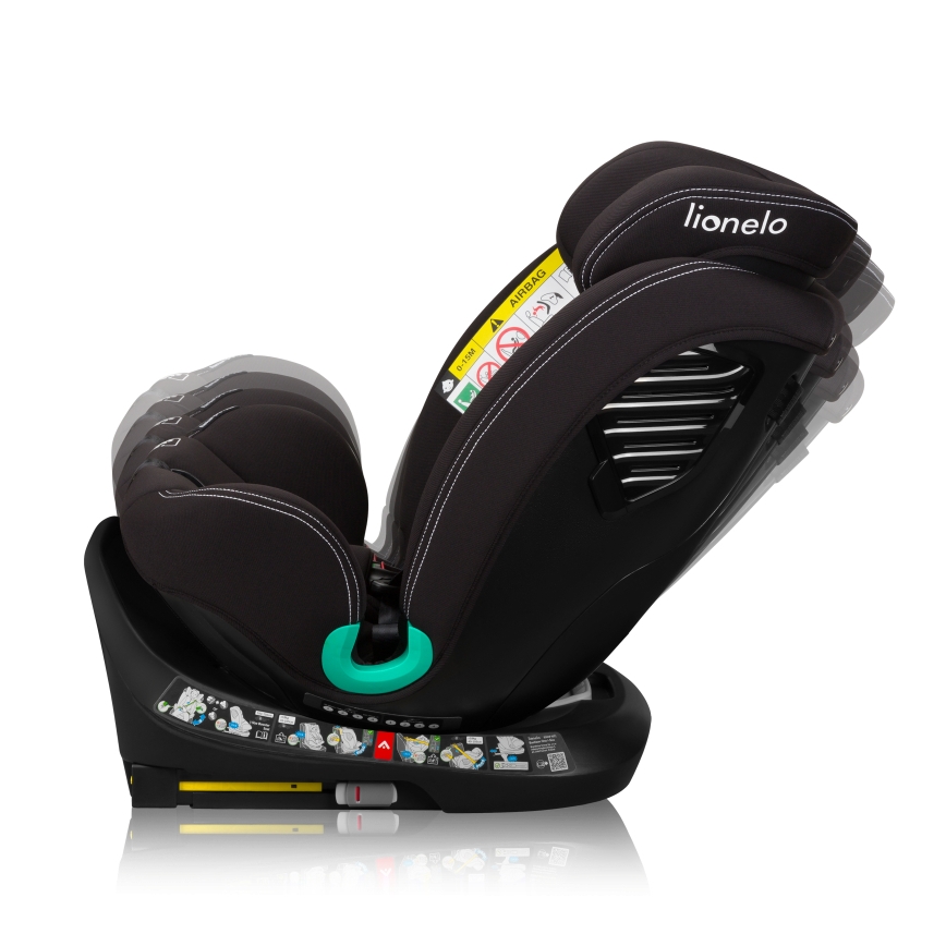 Lionelo - Περιστρεφόμενο παιδικό κάθισμα αυτοκινήτου με βάση BASTIAAN ONE i-Size 40-150 cm Μαύρο Carbon