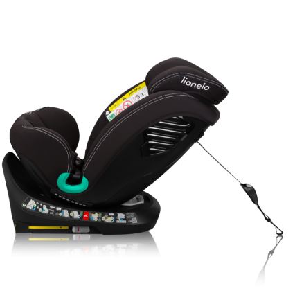 Lionelo - Περιστρεφόμενο παιδικό κάθισμα αυτοκινήτου με βάση BASTIAAN ONE i-Size 40-150 cm Μαύρο Carbon