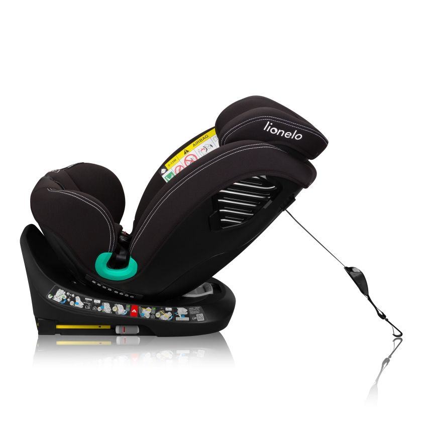 Lionelo - Περιστρεφόμενο παιδικό κάθισμα αυτοκινήτου με βάση BASTIAAN ONE i-Size 40-150 cm Μαύρο Carbon