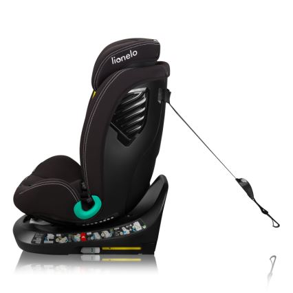 Lionelo - Περιστρεφόμενο παιδικό κάθισμα αυτοκινήτου με βάση BASTIAAN ONE i-Size 40-150 cm Μαύρο Carbon