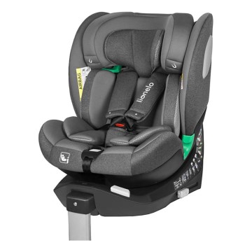 Lionelo - Περιστρεφόμενο παιδικό κάθισμα αυτοκινήτου με βάση BRAAM i-Size 40-150 cm Πέτρινο γκρι