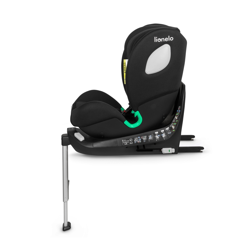 Lionelo - Περιστρεφόμενο παιδικό κάθισμα αυτοκινήτου με βάση BRAAM i-Size 40-150 cm Μαύρο Carbon