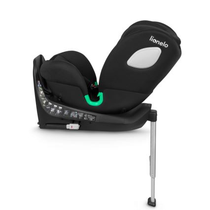 Lionelo - Περιστρεφόμενο παιδικό κάθισμα αυτοκινήτου με βάση BRAAM i-Size 40-150 cm Μαύρο Carbon