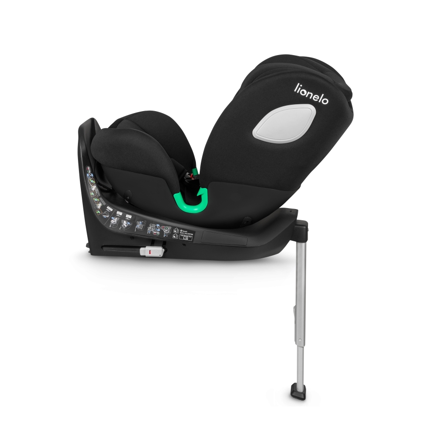 Lionelo - Περιστρεφόμενο παιδικό κάθισμα αυτοκινήτου με βάση BRAAM i-Size 40-150 cm Μαύρο Carbon