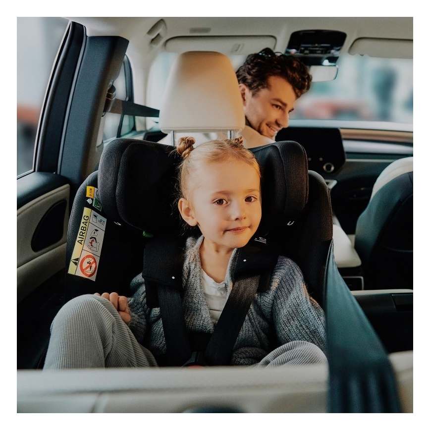 Lionelo - Περιστρεφόμενο παιδικό κάθισμα αυτοκινήτου με βάση BRAVE i-Size 40-150 cm Μαύρο Carbon