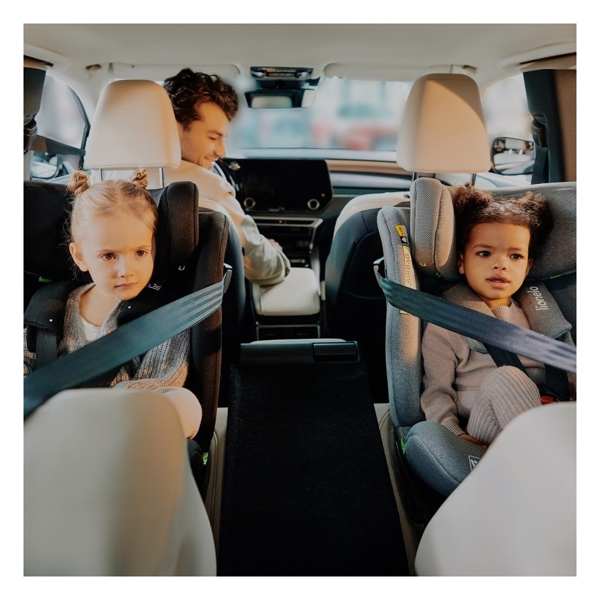 Lionelo - Περιστρεφόμενο παιδικό κάθισμα αυτοκινήτου με βάση BRAVE i-Size 40-150 cm Μαύρο Carbon