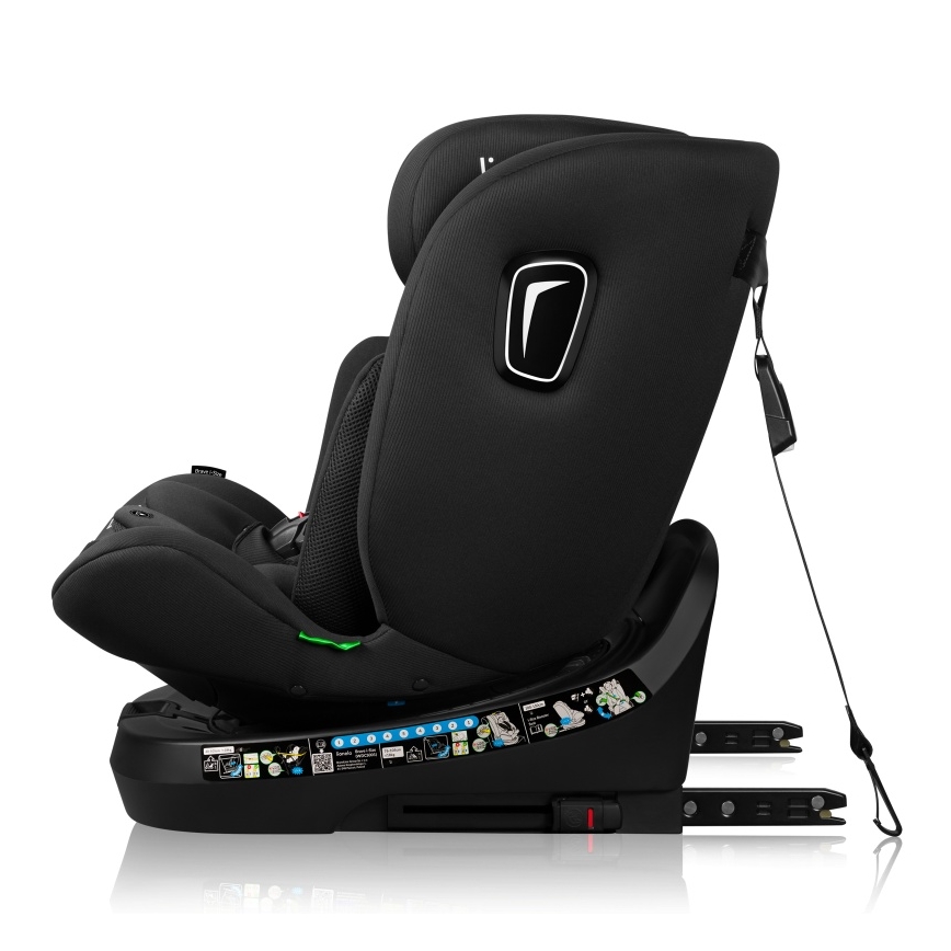 Lionelo - Περιστρεφόμενο παιδικό κάθισμα αυτοκινήτου με βάση BRAVE i-Size 40-150 cm Μαύρο Carbon
