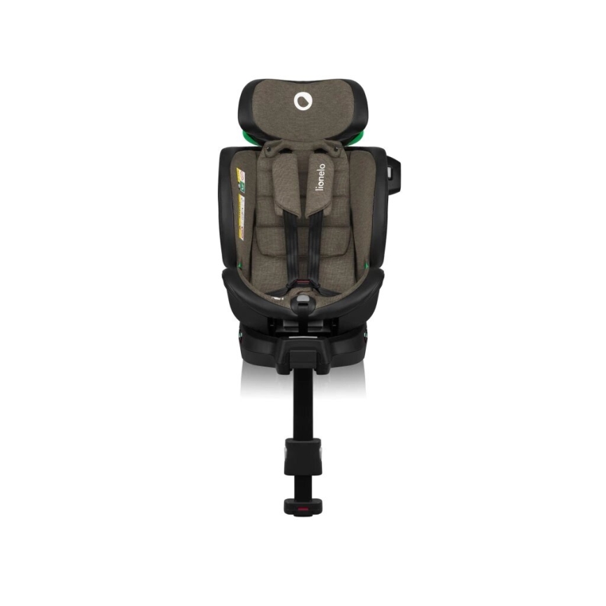 Lionelo - Περιστρεφόμενο παιδικό κάθισμα αυτοκινήτου με βάση HARMONY i-Size 40-150 cm μαύρο/ελιά