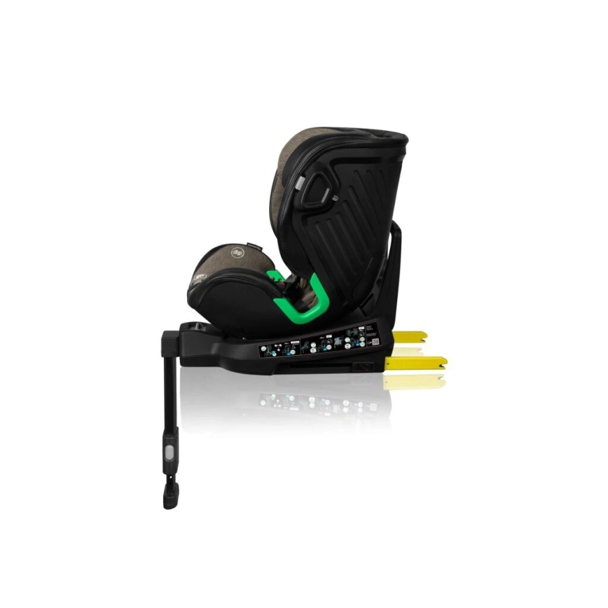Lionelo - Περιστρεφόμενο παιδικό κάθισμα αυτοκινήτου με βάση HARMONY i-Size 40-150 cm μαύρο/ελιά