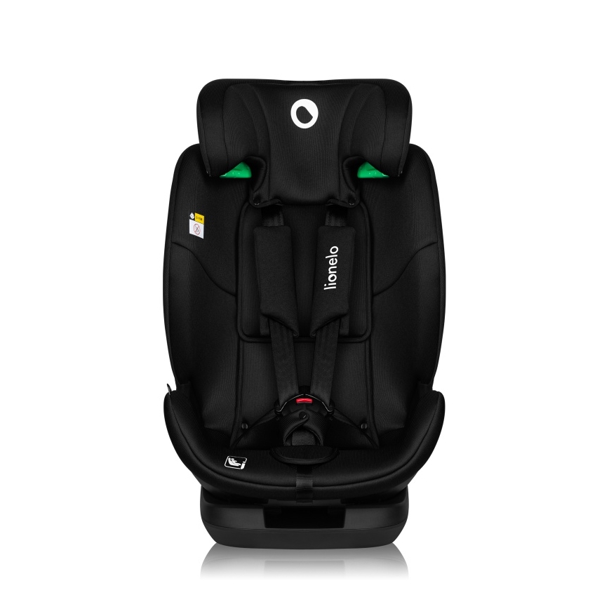 Lionelo - Περιστρεφόμενο παιδικό κάθισμα αυτοκινήτου με βάση LAVENDER i-Size 76-150 cm Μαύρο Carbon