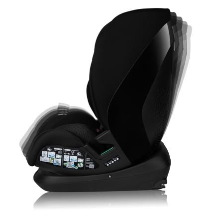 Lionelo - Περιστρεφόμενο παιδικό κάθισμα αυτοκινήτου με βάση LAVENDER i-Size 76-150 cm Μαύρο Carbon