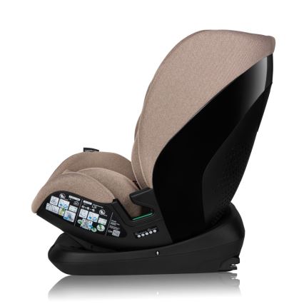 Lionelo - Περιστρεφόμενο παιδικό κάθισμα αυτοκινήτου με βάση LAVENDER i-Size 76-150 cm Μπεζ Latte