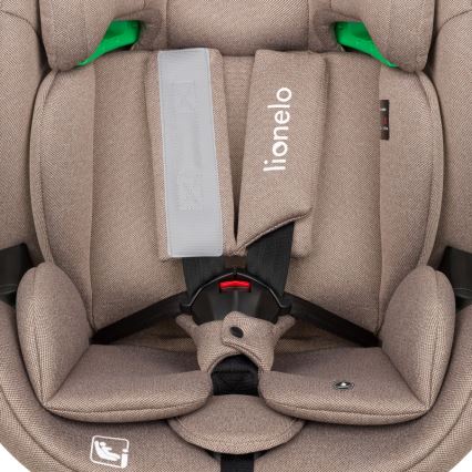 Lionelo - Περιστρεφόμενο παιδικό κάθισμα αυτοκινήτου με βάση LAVENDER i-Size 76-150 cm Μπεζ Latte