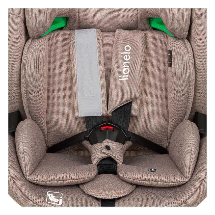 Lionelo - Περιστρεφόμενο παιδικό κάθισμα αυτοκινήτου με βάση LAVENDER i-Size 76-150 cm Μπεζ Latte