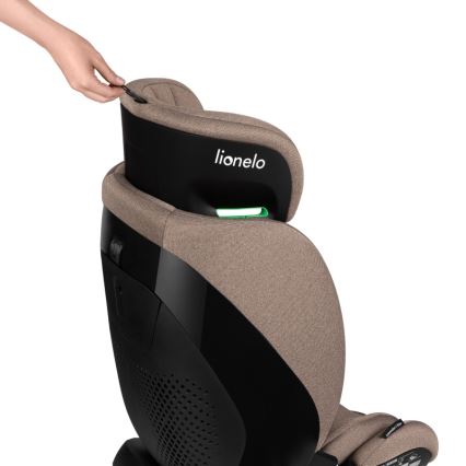 Lionelo - Περιστρεφόμενο παιδικό κάθισμα αυτοκινήτου με βάση LAVENDER i-Size 76-150 cm Μπεζ Latte