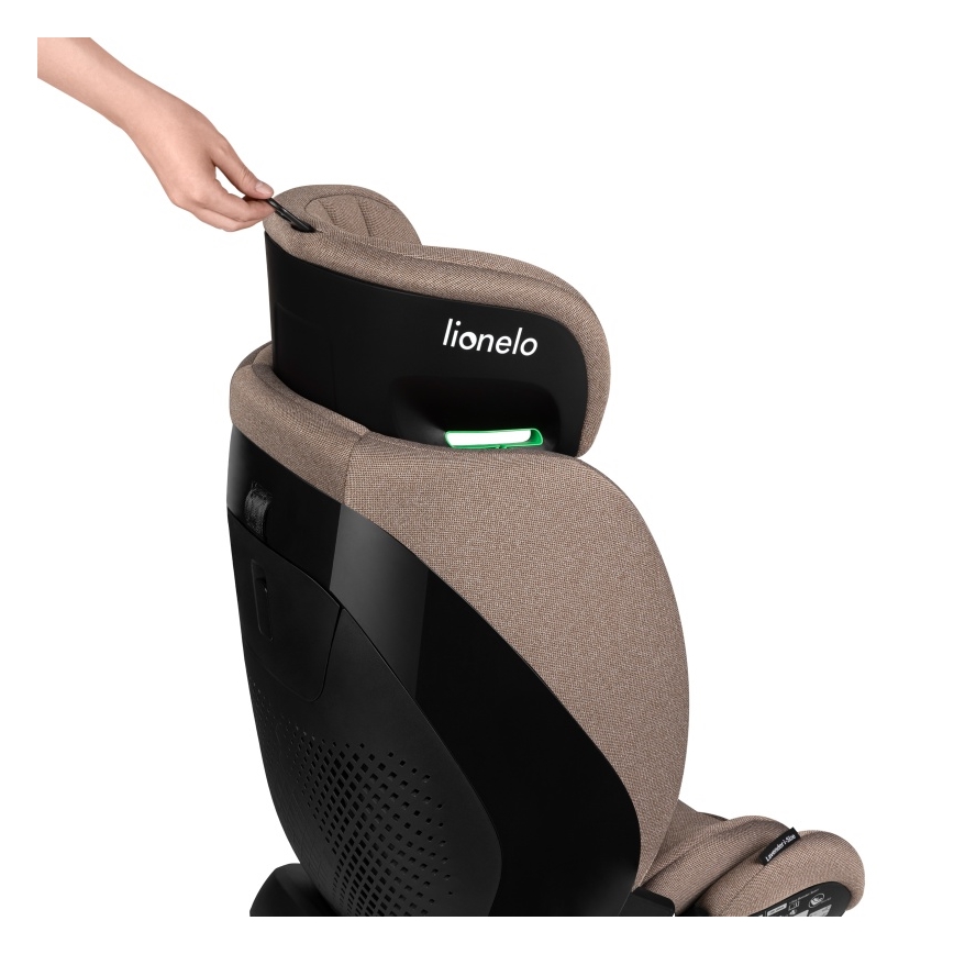 Lionelo - Περιστρεφόμενο παιδικό κάθισμα αυτοκινήτου με βάση LAVENDER i-Size 76-150 cm Μπεζ Latte